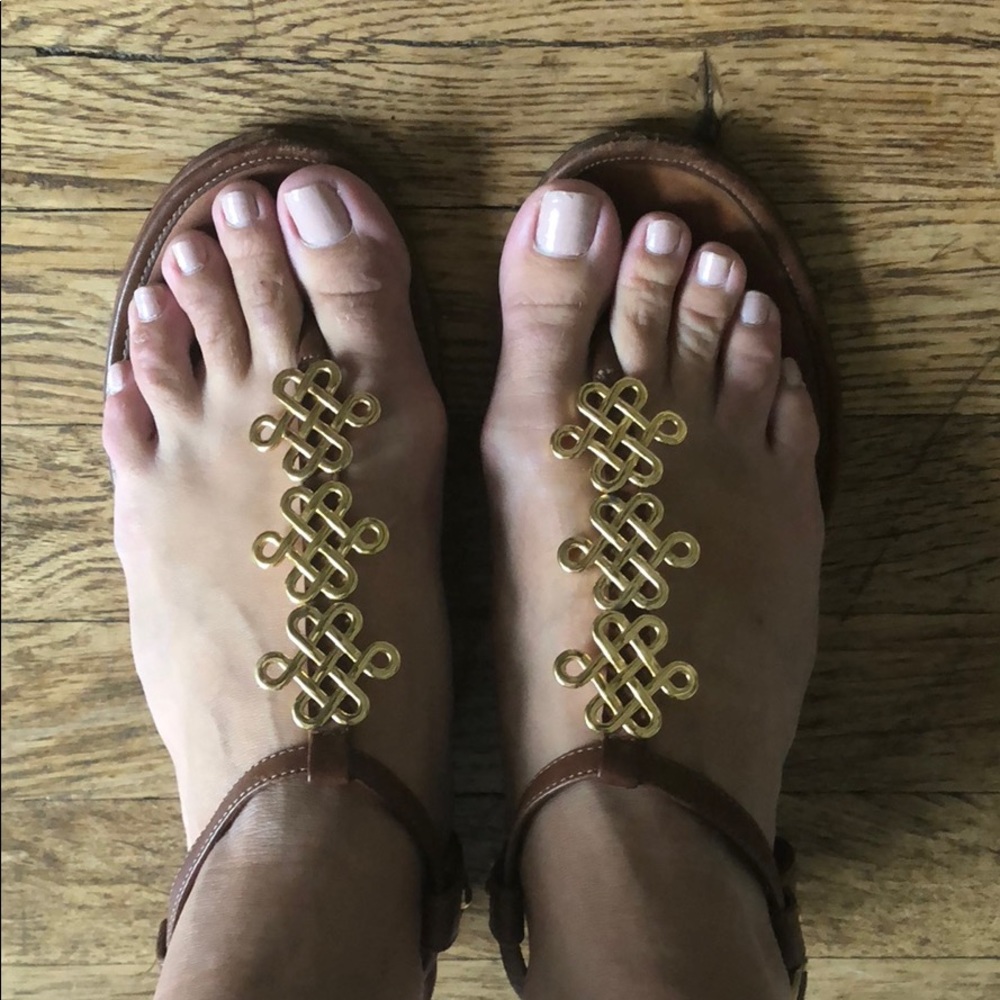 DVF gold sandals